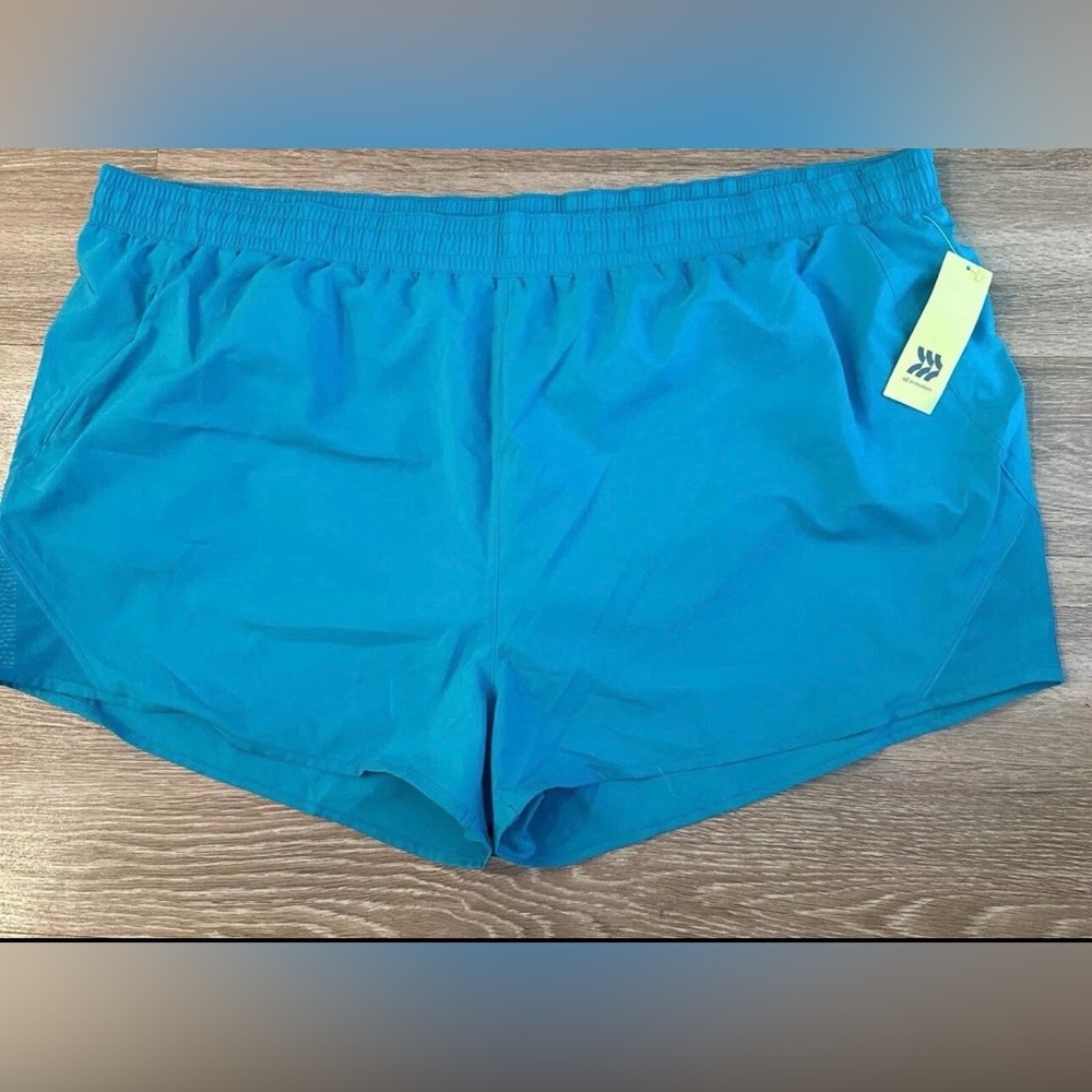 All In Motion Men’s Athletic Shorts 4XL Turquoise Blue NEW - Picture 2 of 2